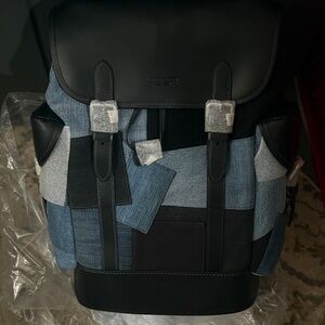 Coach Black and Blue Patchwork Backpack